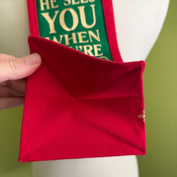 Holiday Christmas Wine Bag He Sees You When You’re Drinking Gift Tote - Picture 4 of 4